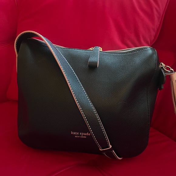 Kate Spade Black Shoulder Bag with Pink Accents - Picture 9 of 12